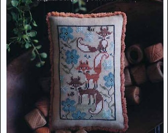 PAPER CHART - Fox Few from Plum Street Samplers - cross stitch chart design primitive fox