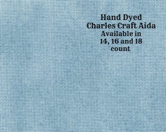 Summer Lake Aida (CC-BDA-39) ~ Hand Dyed DMC/Charles Craft Cross Stitch Fabric from Vintage NeedleArts