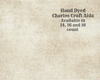 Cafe au Lait Aida (CC-BDA-22) ~ Hand Dyed DMC/Charles Craft Cross Stitch Fabric from Vintage NeedleArts