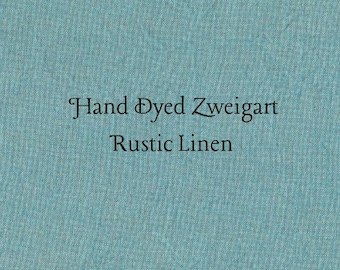 Turquoise Blue Rustic Linen (FLN-23) ~ Hand Dyed Zweigart Cross Stitch Fabric
