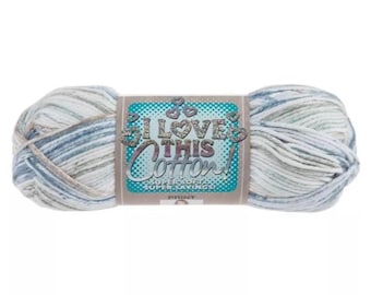 I Love This Cotton! Print Yarn (Moonlit Frost) ~ soft machine washable 100% cotton