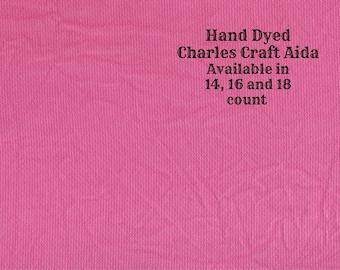 Raspberry Smash Aida (CC-DDA-107) ~ Hand Dyed DMC/Charles Craft Cross Stitch Fabric from Vintage NeedleArts