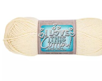I Love This Cotton! Yarn (Ivory) ~ soft machine washable 100% cotton yarn amigurumi crochet knitting