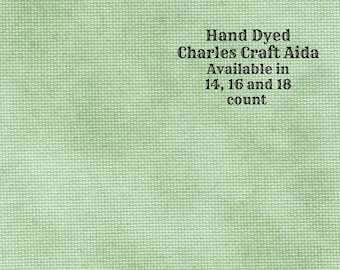 Fern Aida (CC-BDA-75) ~ Hand Dyed DMC/Charles Craft Cross Stitch Fabric from Vintage NeedleArts