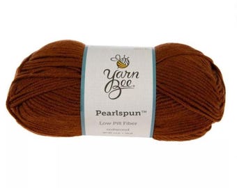 Yarn Bee Pearlspun Yarn (Redwood) ~ soft machine washable 100% low pill acrylic