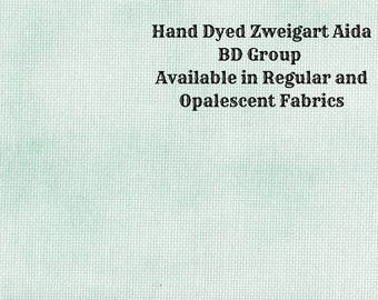 Aqua Frost Aida (Z-BDA-34) Hand Dyed Zweigart Cross Stitch Fabric