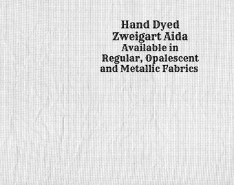 Silvery Star Aida (Z-DDA-30) Hand Dyed Zweigart Cross Stitch Fabric from Vintage NeedleArts ~ available in regular, opalescent and metallic