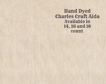 Mocha Aida (CC-DDA-72) ~ Hand Dyed DMC/Charles Craft Cross Stitch Fabric from Vintage NeedleArts