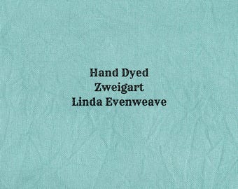 Aqua Linda Evenweave (LND-59) Hand Dyed Zweigart Cross Stitch Fabric