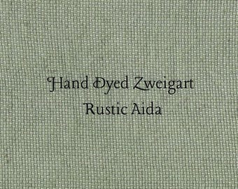 Sherwood Forest Rustic Aida (OR-DDA-24) ~ Hand Dyed Zweigart Oatmeal Rustico Cross Stitch Fabric