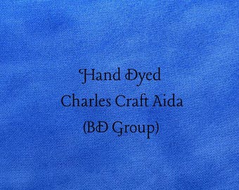 Electric Blue Aida (CC-BDA-114) ~ Hand Dyed Charles Craft Cross Stitch Fabric