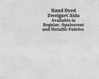Silvery Star Aida (Z-BDA-30) Hand Dyed Zweigart Cross Stitch Fabric from Vintage NeedleArts ~ available in regular, opalescent and metallic