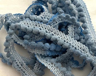Summer Lake Mini Pom Pom Trim (MPP-39) by Vintage NeedleArts ~ hand-dyed 2 continuous yards