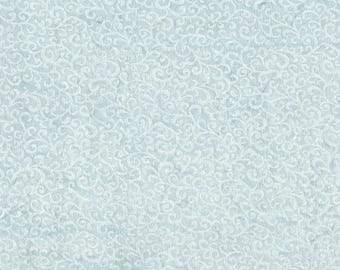 SHORT CUT Scroll Vines Embossed Cotton (Mermaid's Tail) ~ Hand Dyed Fabric from Vintage NeedleArts