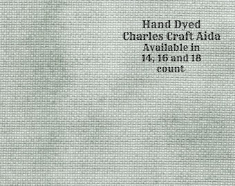 Sage Aida (CC-BDA-91) ~ Hand Dyed DMC/Charles Craft Cross Stitch Fabric from Vintage NeedleArts