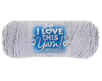I Love This Yarn Print (Silver Mist) ~ super soft machine washable 100% acrylic