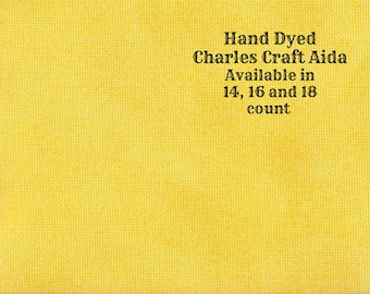 Saffron Aida (CC-BDA-54) ~ Hand Dyed DMC/Charles Craft Cross Stitch Fabric from Vintage NeedleArts