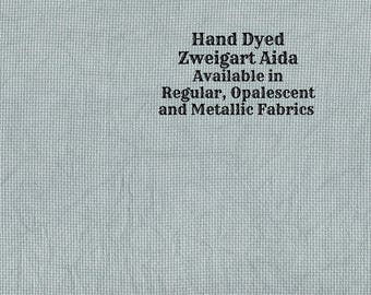 Nantucket Green Aida (Z-DDA-64) Hand Dyed Zweigart Cross Stitch Fabric from Vintage NeedleArts ~ available in regular, opalescent & metallic