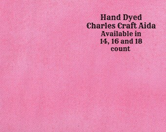 Peony Aida (CC-BDA-51) ~ Hand Dyed DMC/Charles Craft Cross Stitch Fabric from Vintage NeedleArts