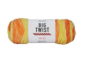 Big Twist Ombre Value Yarn (Sunrise Ombre) ~ 100% worsted acrylic super soft machine washable super soft