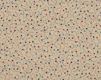 FAT QUARTER ~ Coffee Dyed Patriotic Stars Fabric ~ hand dyed 100% cotton 18x22 inches pre-cut