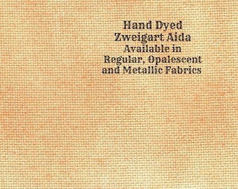 Tangerine Aida (Z-BDA-53) Hand Dyed Zweigart Cross Stitch Fabric from Vintage NeedleArts ~ available in regular, opalescent & metallic Aida