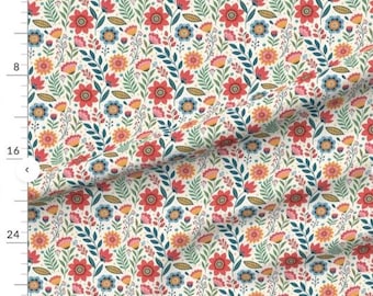 Festival Garden in Bloom Fabric from Spoonflower ~ 100% cotton ONE YARD printed panel for sewing and quilting