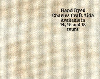 Caramel Creme Aida (CC-BDA-61) ~ Hand Dyed DMC/Charles Craft Cross Stitch Fabric from Vintage NeedleArts