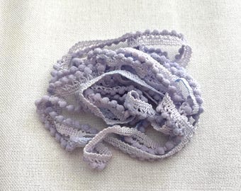 Lavender Frost Mini Pom Pom Trim (MPP-82) by Vintage NeedleArts ~ hand-dyed 2 continuous yards