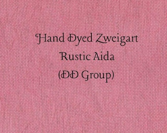 Watermelon Rustic Aida (OR-DDA-94) ~ Hand Dyed Zweigart Oatmeal Rustico Cross Stitch Fabric