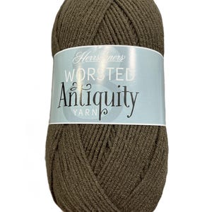 Worsted 8 Antiquity Yarn (Cobble Brown) ~ premium quality in muted vintage tones 100% acrylic #4 worsted weight machine wash Herrschners