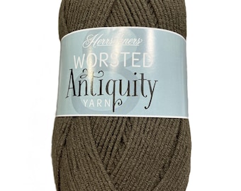 Herrschners Worsted 8 Antiquity Yarn (Cobble Brown) ~ premium quality in muted vintage tones 100% acrylic #4 worsted weight machine wash