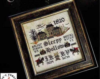 PAPER Cross Stitch Chart - Sleepy Hollow Sampler from Finally a Farmgirl