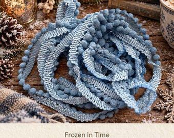 Frozen in Time Hand Dyed Mini Pom Pom Trim (MPP-7) ~ 2 continuous yards per package