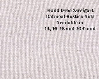 Lavender Lilacs Rustic Aida (OR-DDA-6) ~ Hand Dyed Zweigart Oatmeal Rustico Cross Stitch Fabric