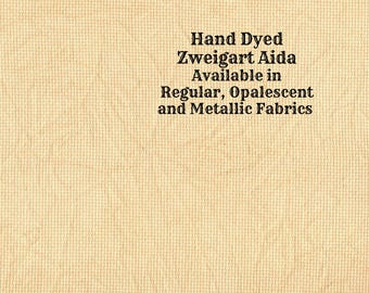 Butterscotch Aida (Z-DDA-83) Hand Dyed Zweigart Cross Stitch Fabric from Vintage NeedleArts ~ available in regular, opalescent and metallic
