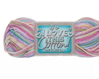 I Love This Cotton! Print Yarn (Eastern Nova) ~ soft machine washable 100% cotton yarn amigurumi crochet knitting multicolored variegated