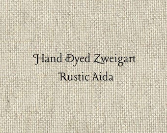 Almond Rustic Aida (OR-DDA-11) ~ Hand Dyed Zweigart Oatmeal Rustico Cross Stitch Fabric