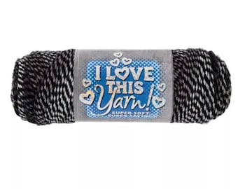 I Love This Yarn Print (Gray & Black) ~ 100% acrylic