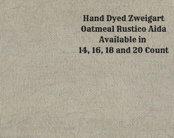 Granite Gray Rustic Aida (OR-DDA-49) ~ Hand Dyed Zweigart Oatmeal Rustico Cross Stitch Fabric from Vintage NeedleArts