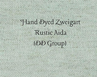 Bahama Mama Rustic Aida (OR-DDA-58) ~ Hand Dyed Zweigart Oatmeal Rustico Cross Stitch Fabric