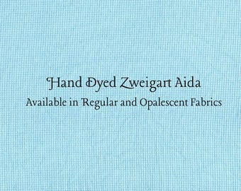 Turquoise Blue Aida (Z-DDA-23) Hand Dyed Zweigart Cross Stitch Fabric
