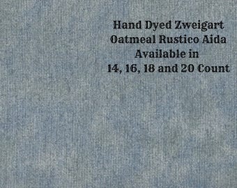 Nantucket Sound Rustic Aida (OR-BDA-64-26-PT) ~ Hand Dyed Zweigart Oatmeal Rustico Cross Stitch Fabric from Vintage NeedleArts