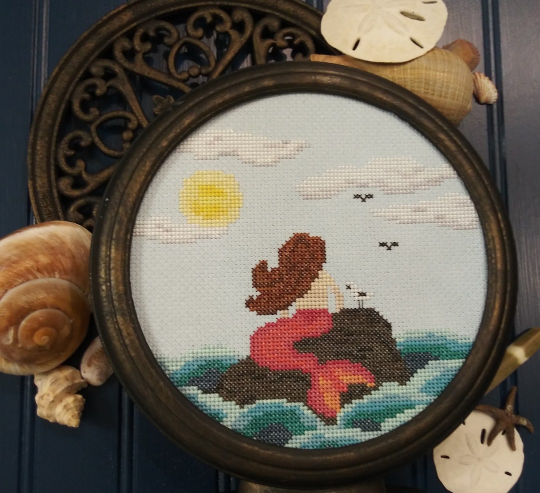 PDF the Mermaid Cross Stitch Design Pattern Chart Vintage Needlearts ...