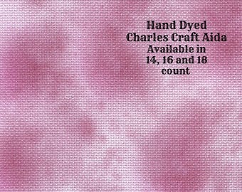 Cupid's Kiss Aida (CC-BDA-96-95-PT) ~ Hand Dyed Dmc/Charles Craft Cross Stitch Fabric from Vintage NeedleArts