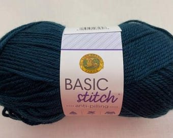 Lion Brand Basic Stitch Anti-Pilling Yarn (Steel Blue) ~ 4 medium worsted weight 100% acrylic machine washable