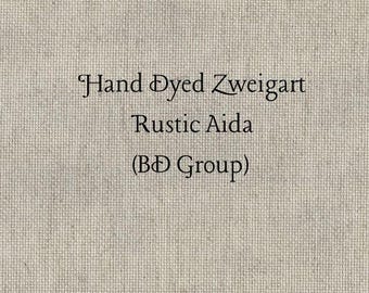 Taupe Rustic Aida (OR-BDA-57) ~ Hand Dyed Zweigart Oatmeal Rustico Cross Stitch Fabric