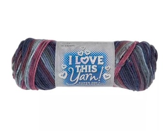 I Love This Yarn! Print (Plums) ~ super soft machine washable 100% acrylic