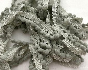 Sage Mini Pom Pom Trim (MPP-91) by Vintage NeedleArts ~ hand-dyed 2 continuous yards