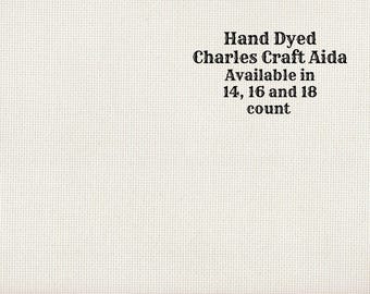 Crema Aida (CC-BDA-10) ~ Hand Dyed DMC/Charles Craft Cross Stitch Fabric from Vintage NeedleArts